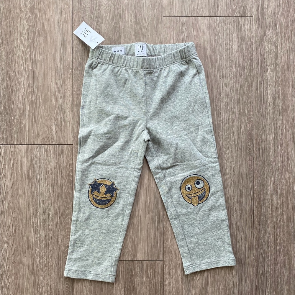 *NEW* babyGap emoji graphic gray leggings size XS